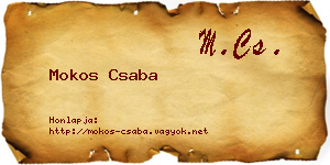 Mokos Csaba névjegykártya