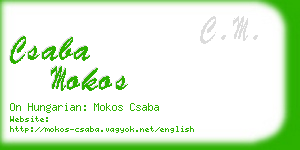 csaba mokos business card